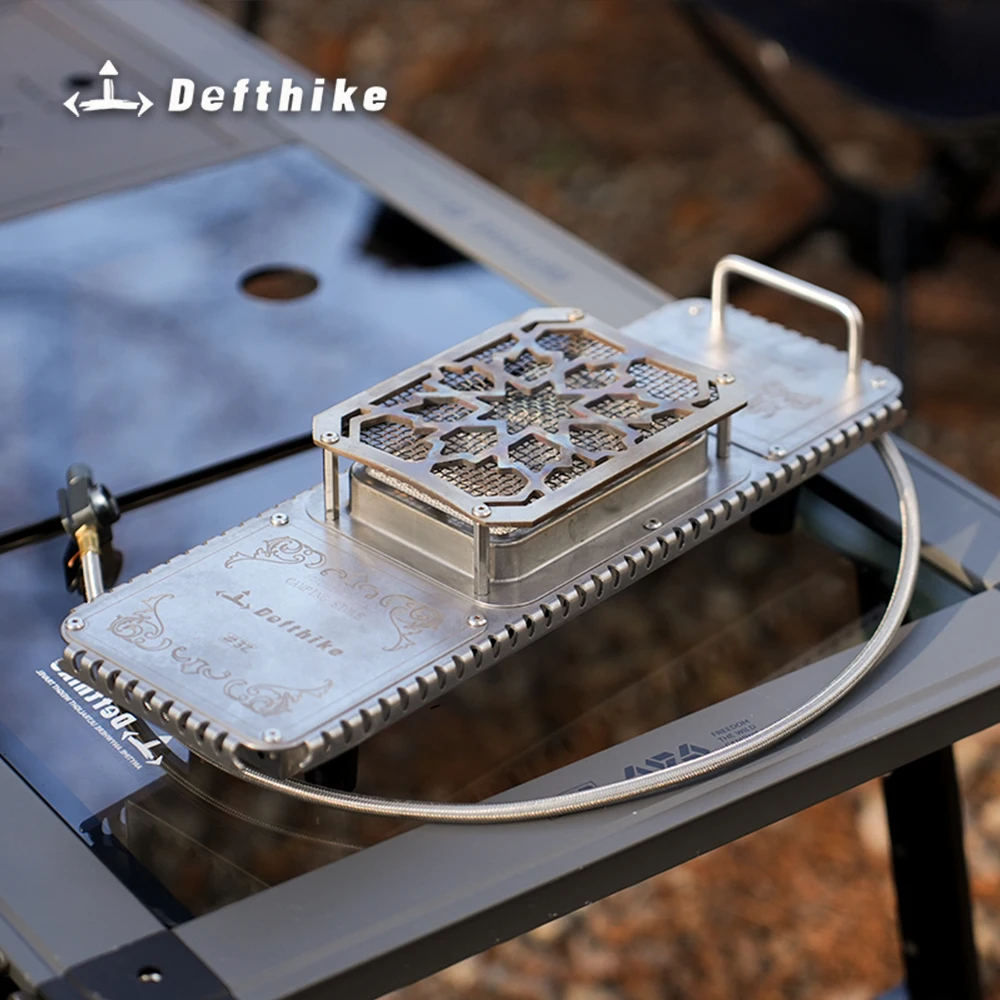 Defthike IGT Gas Stove Burner Strong Fire Heater Furnace Portable Outdoor 2500W High Power Stainless Steel Camping Table Stove