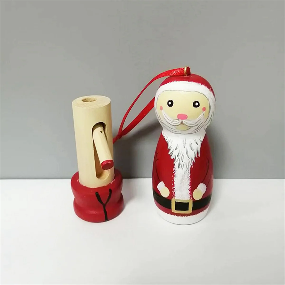 Nuevo divertido colgante de Papá Noel, adornos navideños, decoraciones para árboles de Navidad, divertido Papá Noel de pie de madera B