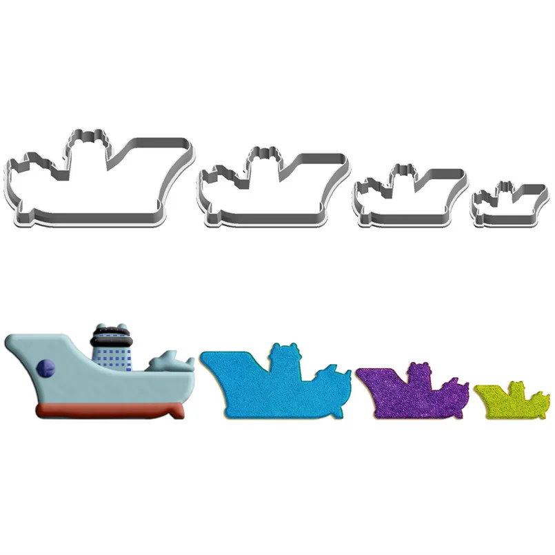 Four Specifications Cartoon Naval Fleet,Plane Carrier,Plastic Molds,Cake Fondant Tools,Cookie Sushi and Fruits Cutters