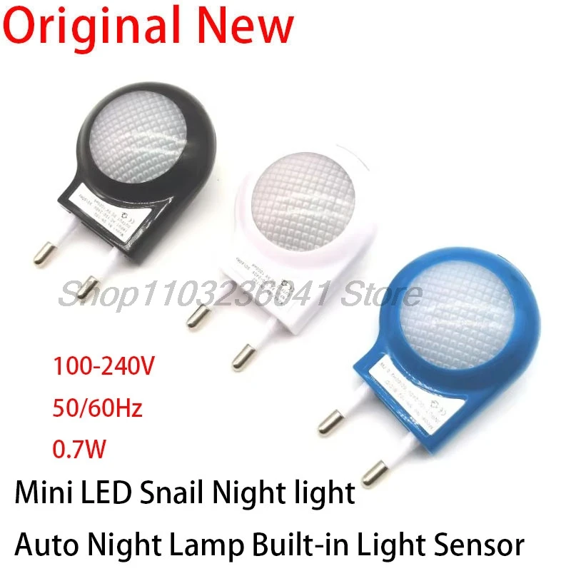 Mini LED Snail Night light Auto Night Lamp Built-in Light Sensor Control Light Wall Lamp For Baby Kids Bedroom EU Plug