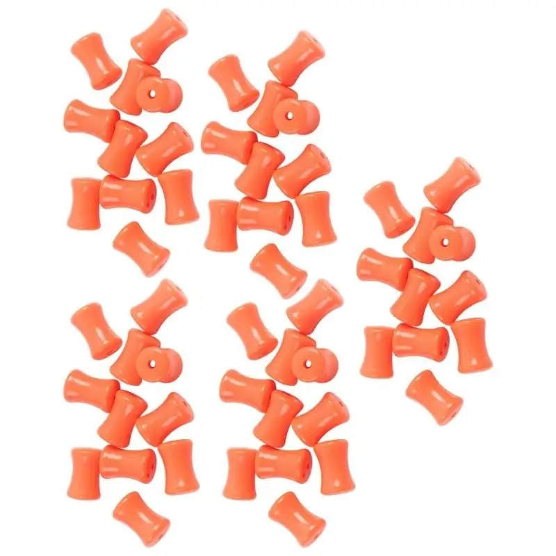A52E 30 Pieces Oranges Fluorescent Bamboo Beads For Handmade Bracelets And Necklaces