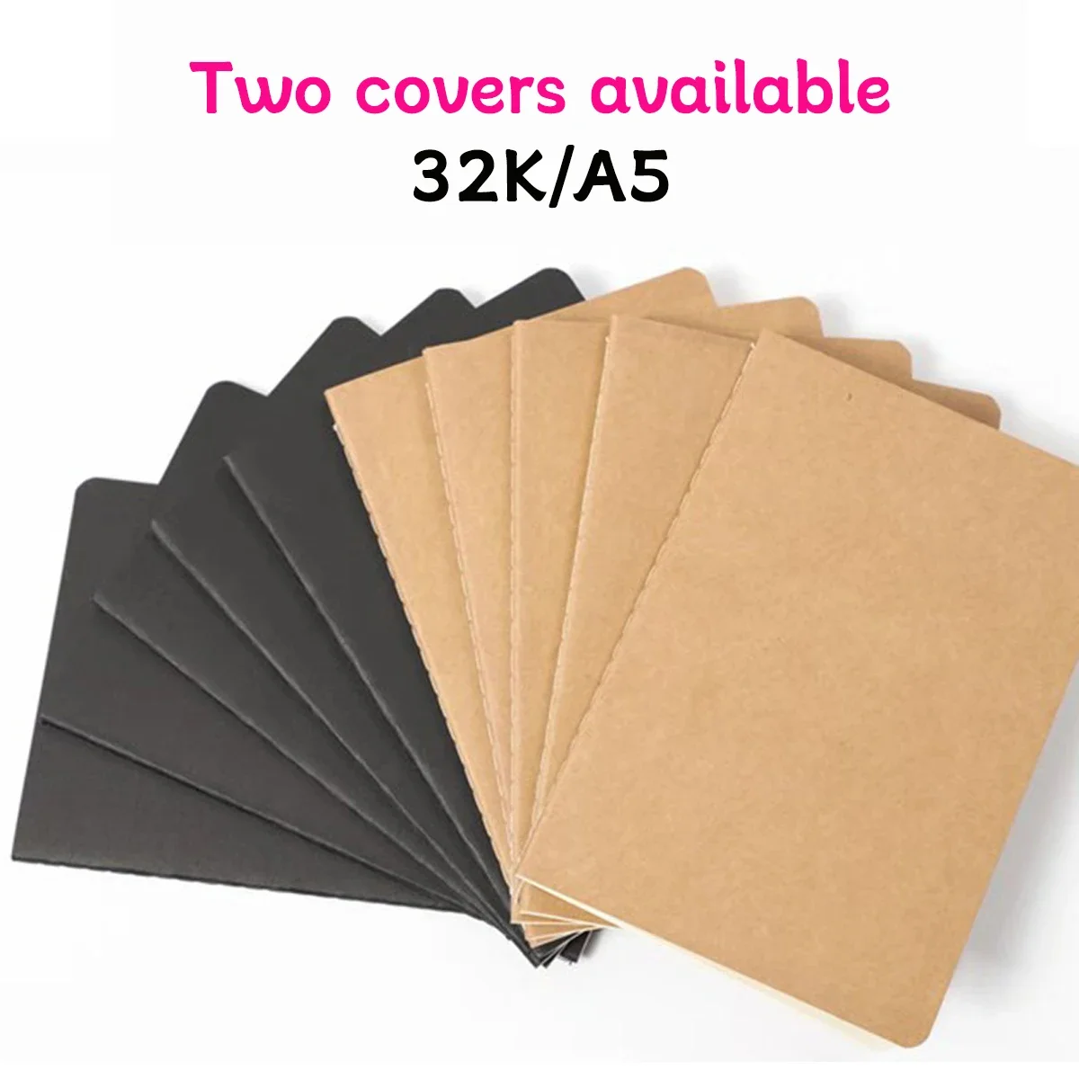 Notebook A5 Kraft Cover Retro Diary Blank Wired/ Grid / Stationery Planner Student Writing Paper School Office Stationery