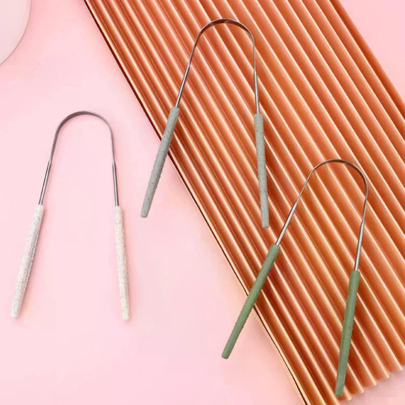 Stainless Steel Tongue Scraper Fresh Breath Cleaning Coated Tongue Toothbrush Oral Hygiene U-shaped Metal Tongue Scraper 1PCS