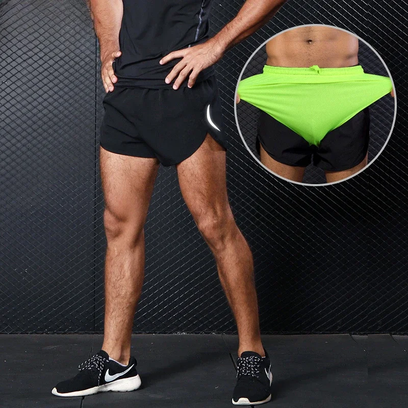 Sports running quick-drying three-point pants track and field shorts marathon physical fitness shorts men