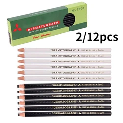 2pcs/12pcs Eyebrow makeup Pen Japan White Black Dermograph 7600 Pencils for Tattoo eyebrow UNI Marker Paint Pencil