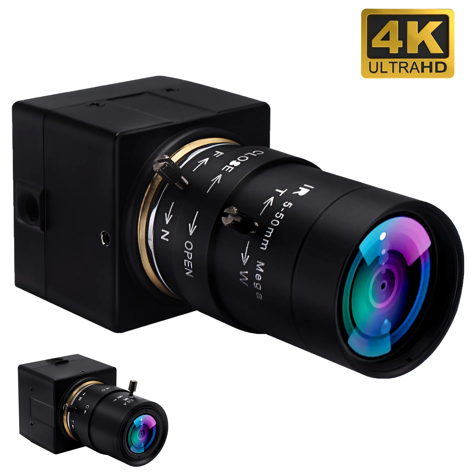 

ELP 4K USB Camera Ultra HD 2160P Zoom Webcam with Varifocal Lens Computer Camera with Video Conference Online Teaching