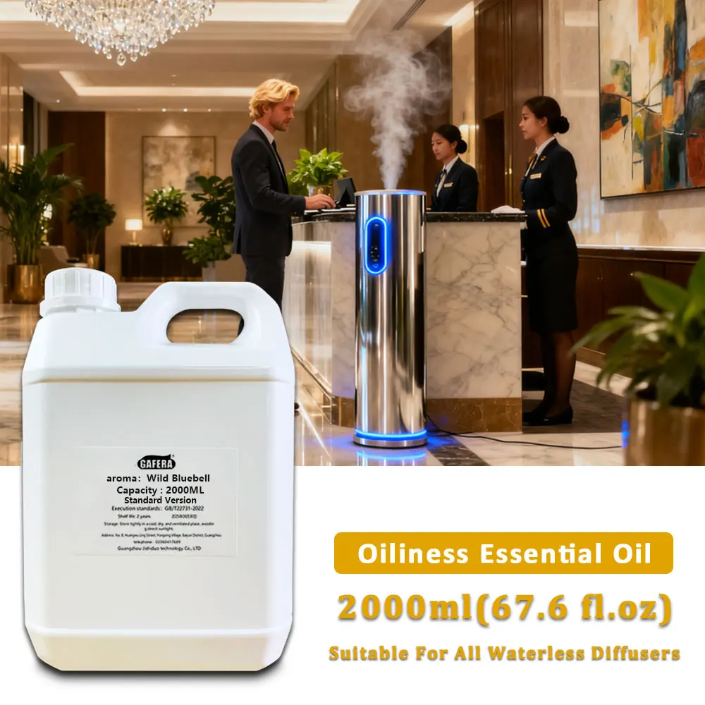 GAFERA 2000ml (67.6 fl.oz) Wild Bluebell Cedar Essential Oil - For All Waterless Diffuser, Fragrance Machine Replenish Aroma Oil