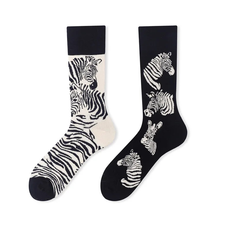 Trendy Couple Socks Cartoon AB Tide Socks Outdoor Sports Long Tube Cotton Socks Creative Men and Women Socks for 4 Seasons