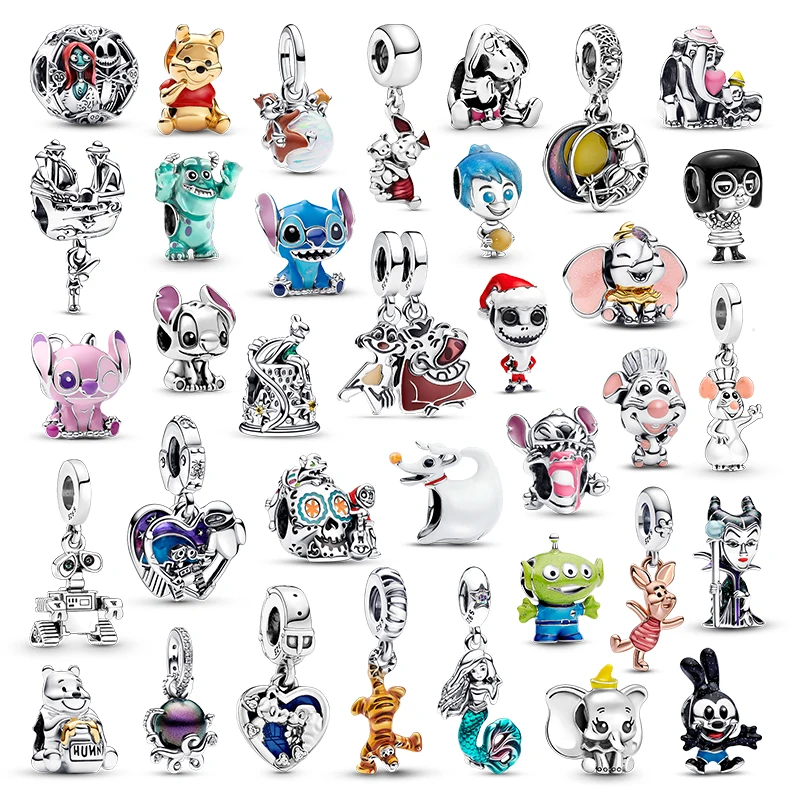 Danturn 925 argent Sterling Disney Winnie l'ourson fée clochette Dumbo breloques collier pendentifs idéal pour Bracelet femmes fabrication de bijoux