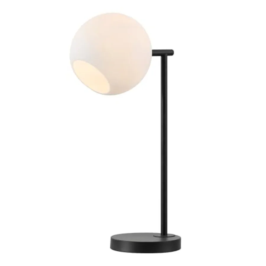 

20.5" Modern Metal Marble LED Bedside Table Lamp for Bedroom, Frosted Glass Globe Shade, Minimalist Scandinavian Lamp for Livin