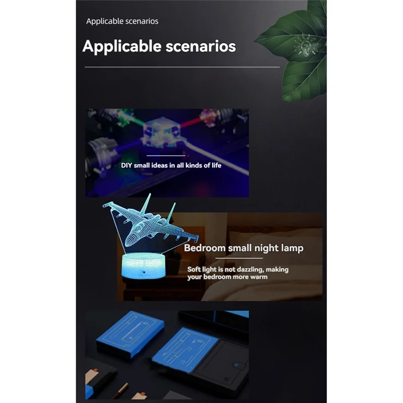 AK25-Crack قاعدة LED ضوء الليل جو لمبة مكتب الاستشعار قاعدة اللمس لتزيين الغرفة والهدايا #3