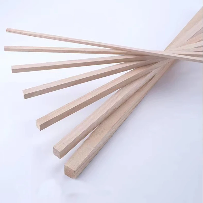 Length 50cm Long Square Wooden Bar Wood Stick Strips For DIY Model Handmade Crafts Art Supplies