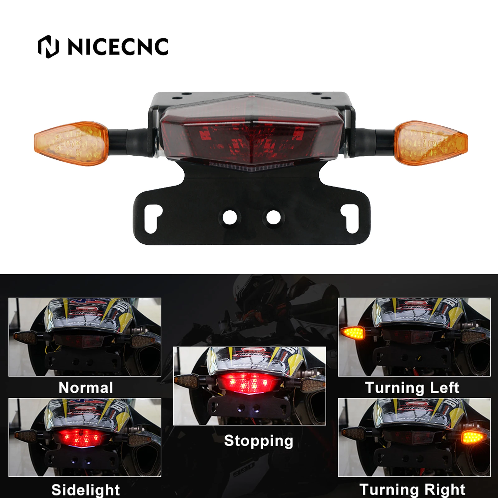 

NICECNC For Suzuki DRZ400S 2000-2024 DRZ400SM 2005-2024 DR-Z 400S 400SM 400 S SM Tail Rear Brake LED Light Turning Signal Kit