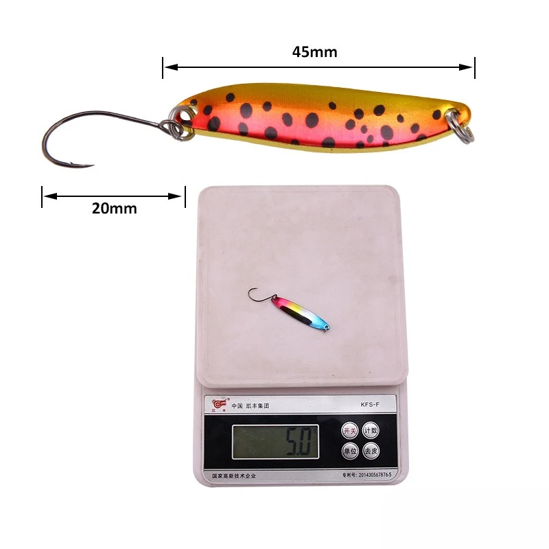 Billings Fishing Metal Spoon Lure Bait For Trout Bass Spoons Small Hard Sequins Spinner Spoon With Hook Fishing Nickel-plated