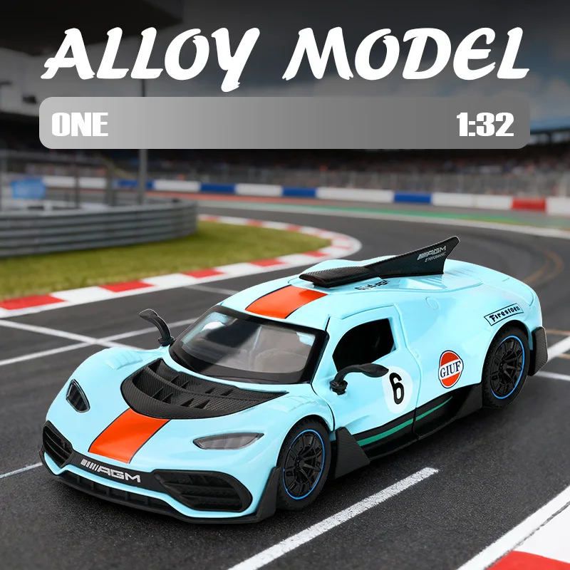 Simulation 1:32 Large ONE Alloy Racing Model Ornament Metal Toy Car Ornament Model Simulation Collection Ornament Birthday Gift