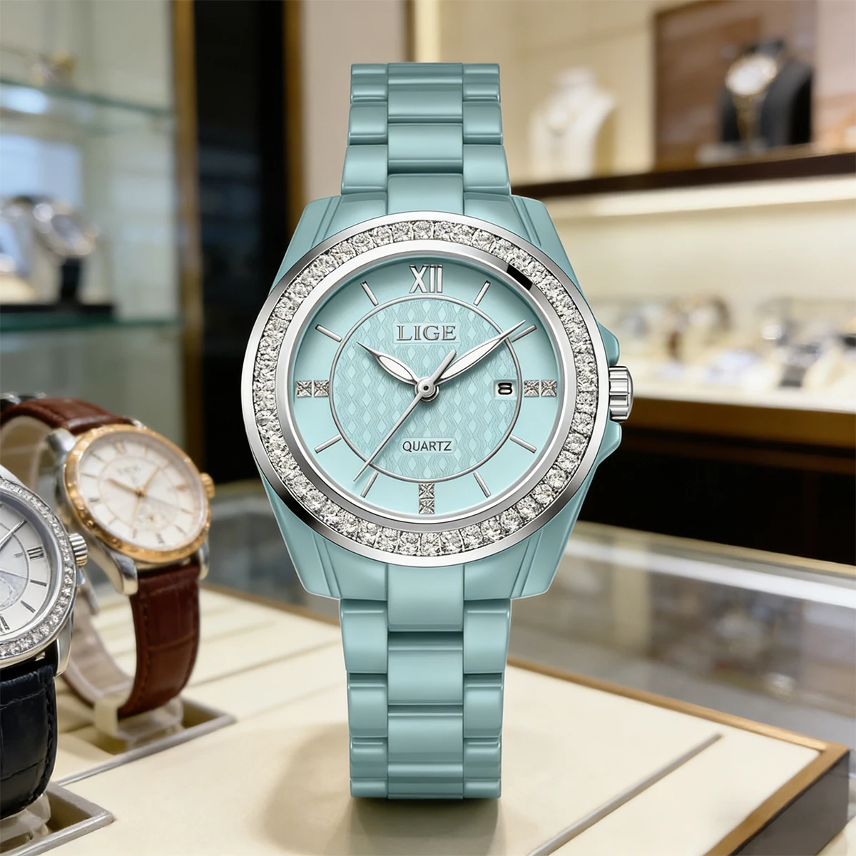 LIGE Fashion Luxury Womens Watches Womens Elegant Quartz Wristwatches Luminous Waterproof  Ladies Gift Relgio feminino Montre