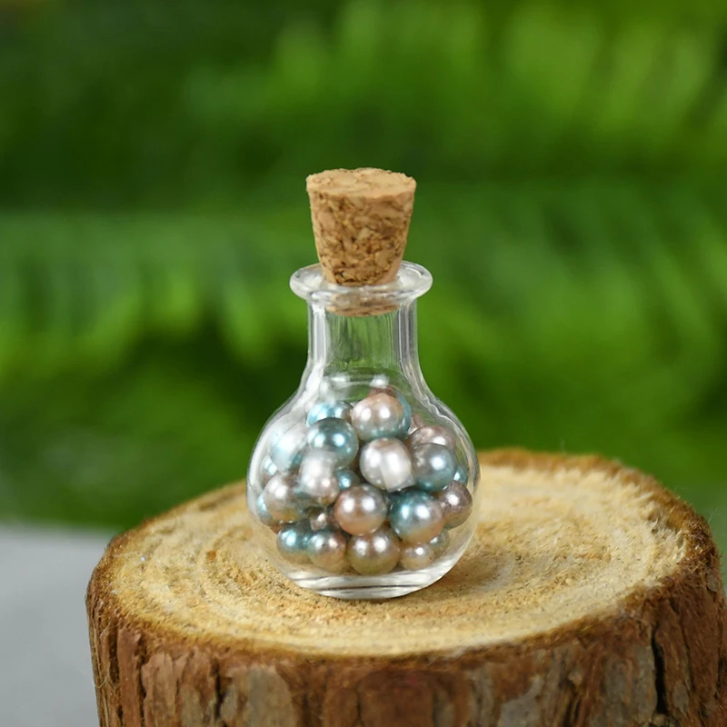 10pcs Glass Bottles Miniature Potion Bottle Mini Cork Stopper Drifting Wishing Bottle for Wedding Home Decoration Mini Container