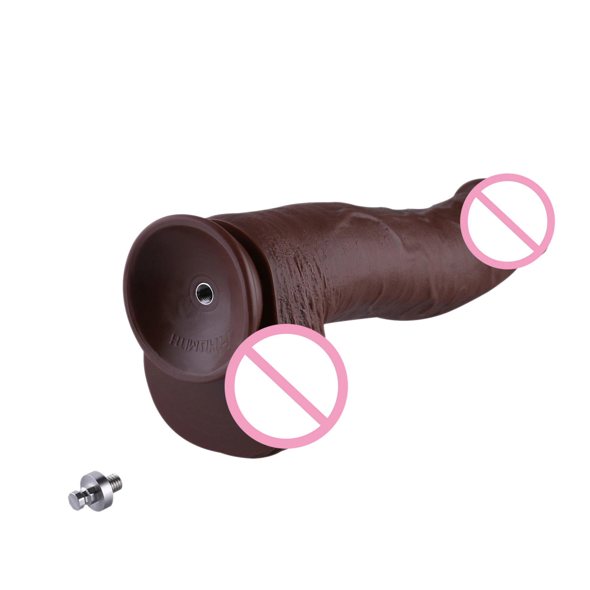 Amazing 12.4 inch PVC Black Dildo with KlicLok System Insertable Length 9.4" Maximum Width 2.8" Dark Brown Color Hismith Dildos