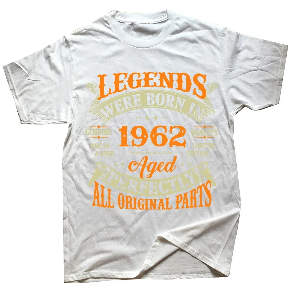 Graphic Cotton Short Sleeve Birthday Gifts Summer T-shirt Funny Birthday Vintage Legends Born In 1962 62 Years Old T Shirts