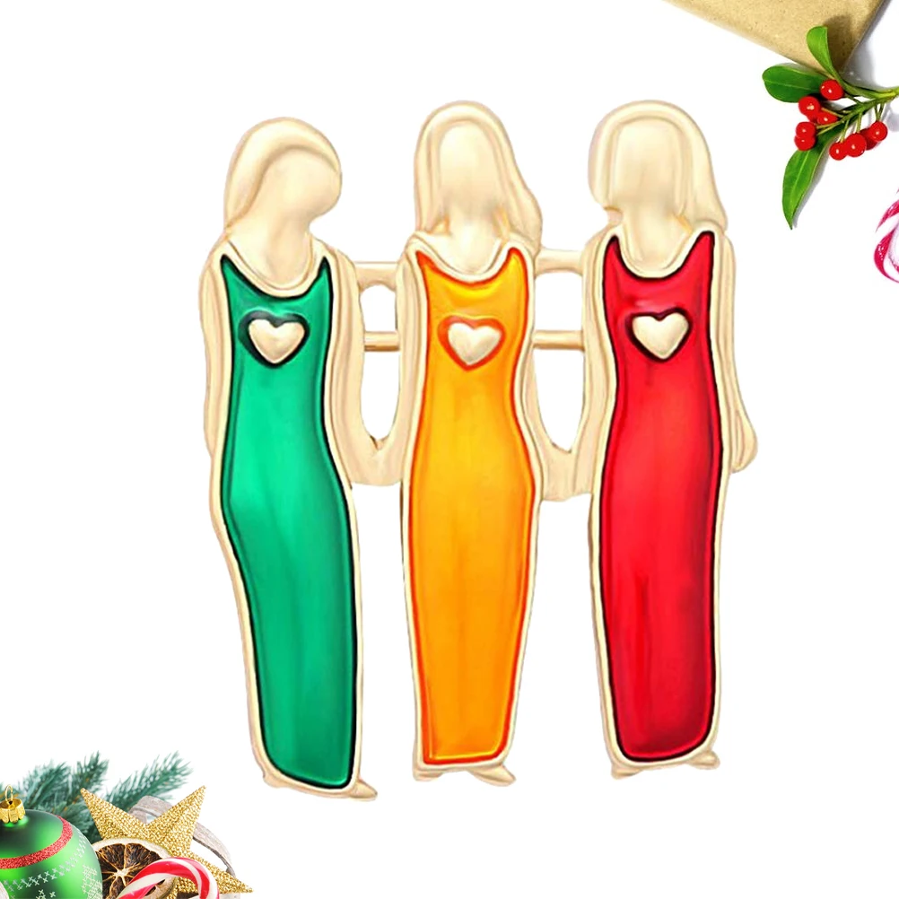 

Brooch Decorative Pins Brooches and for Women Sisters Alloy Cute Family Accessory