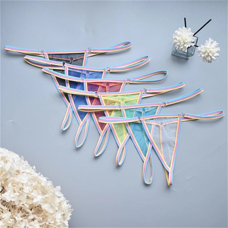 

Thin Girl's Sexy Lingerie Erotic Thong Transparent Women's Mini Panties Perspective T-back Underwear Straps for Couples G String