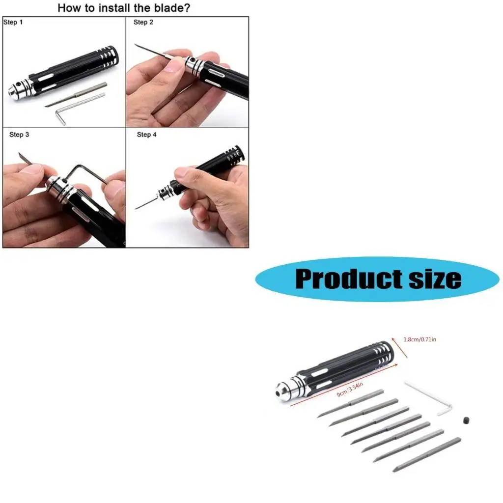 652F Precisions Model Scriber Set Versatile Scribes Line for Carving & Cutting