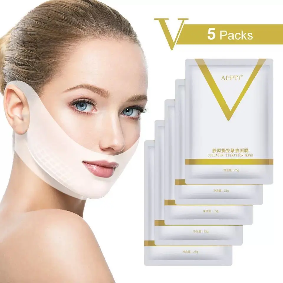 5 Pieces 1 Pack 25g APPTI Small V Face Mask Spot Lifting Firming Bandage Hydrogel V Face Hanging Ear Mask Skin Care Products