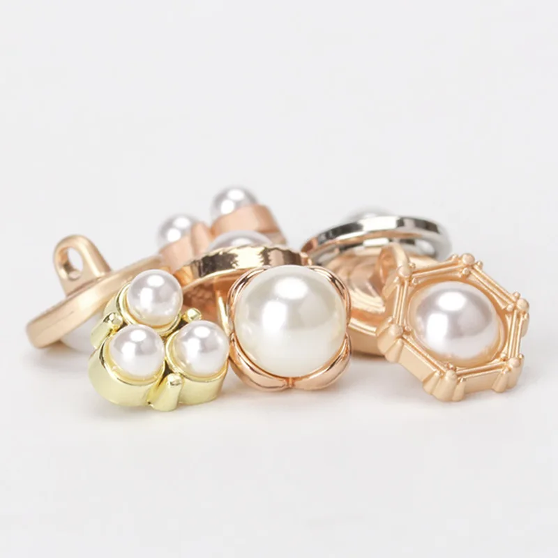 10pcs 11mm Round pearl buttons for cc clothing, Shirts, sweaters, cardigans, Blouse,Luxury metal button DIY sewing accessories