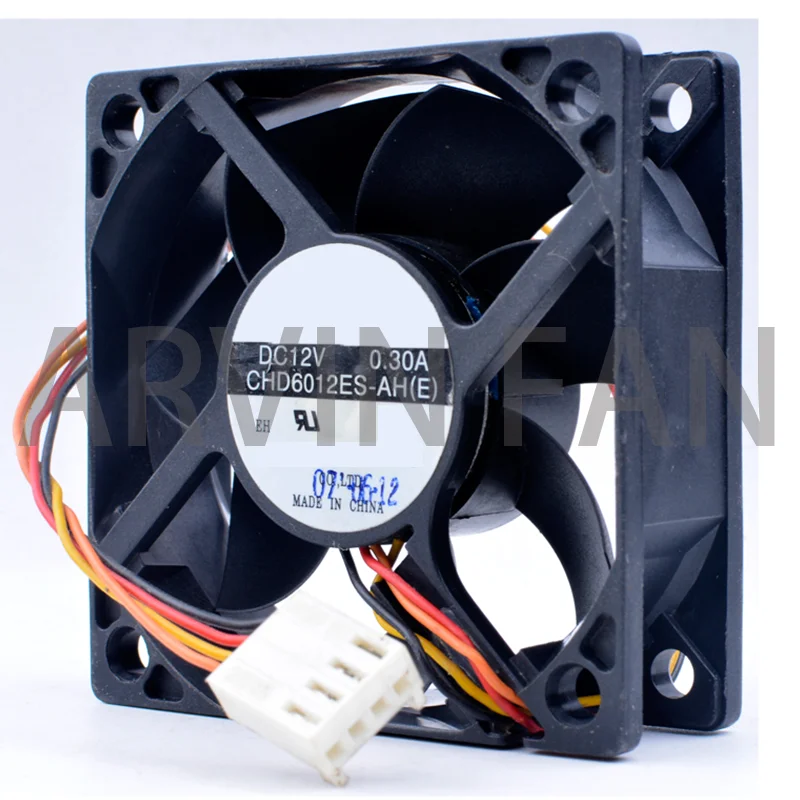 Original CHD6012ES-AH 6cm 6020 12V 0.30A 4 Lines 4pin Computer Chassis CPU Cooling Fan