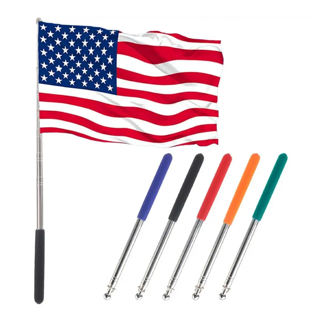 

1 2M 1 6M Heavy Duty Stainless Steel Telescopic Flag Pole with Non Slip Handle for Tour Guide Teacher Camping Outdoor Use