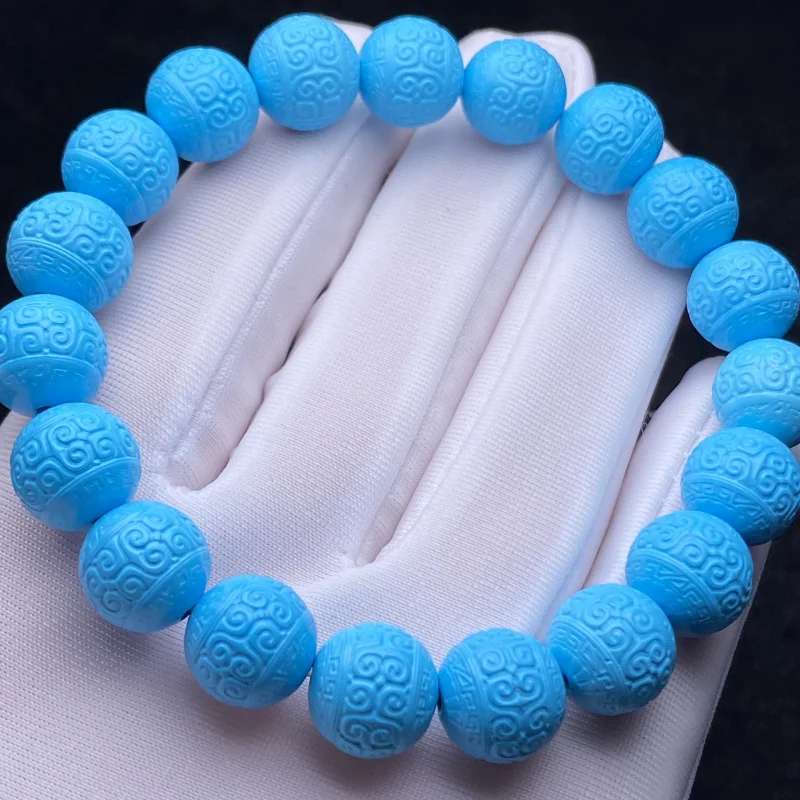 

High Porcelain Blue Turquoise Pattern Bracelet Single Circle Pair Bead Loose Beads