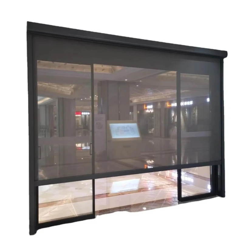 

Patio Motorized Windproof Waterproof Window Zip Screen Roller Blinds Outdoor Zip Blinds