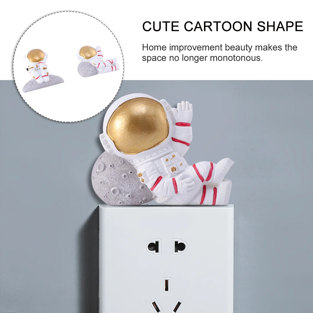 

2Pcs Astronaut Wall Sticker 3D Resin Switch Protective Cover for Bedroom Kid's Room Space Themed Wall Decor 3D Resin Sticker