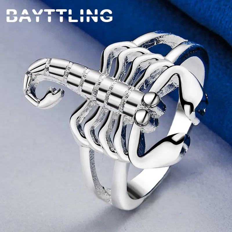 New 925 Sterling Silver Ring Charm Personality Scorpion Ring Punk Woman Fashion Party Gift Jewelry Accessories