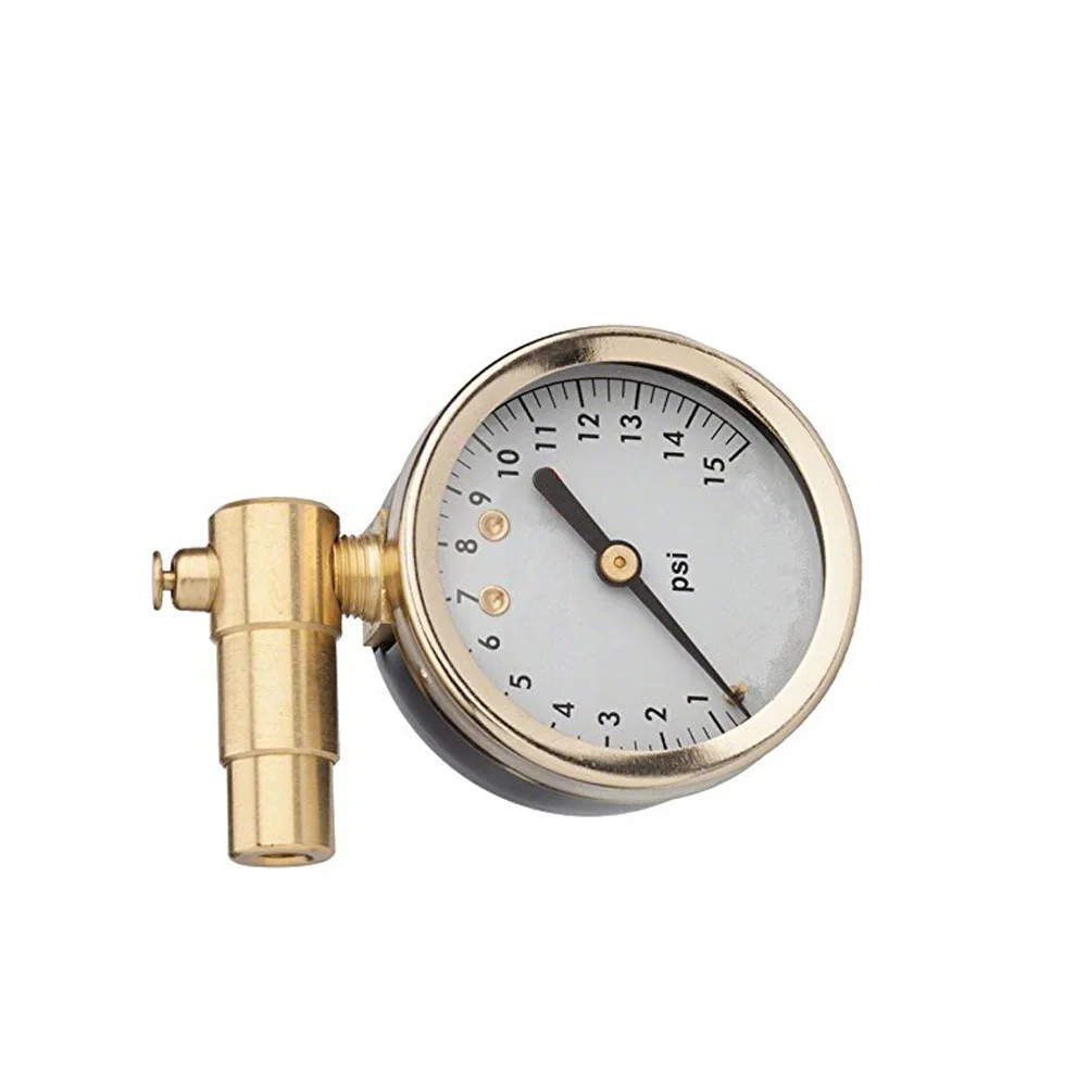 

1pcs Tire Pressure 15 Psi Heavy Duty Metal Dial For Motorcycle Bike Tyre Air Pressure Measurement Compact Design Instrument