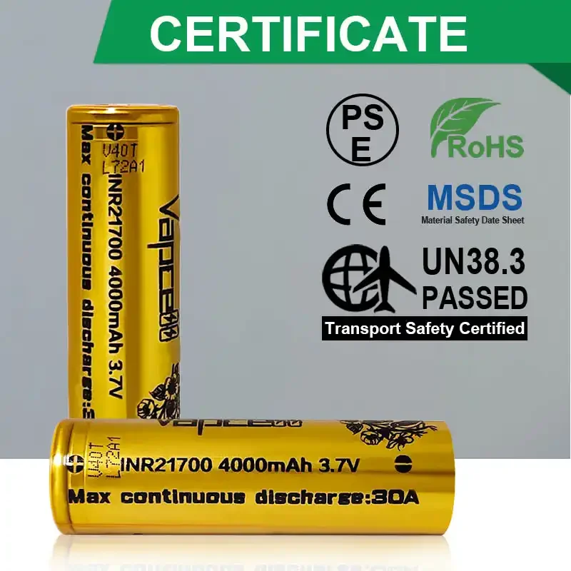 1-8 Uds Original Vapcell INR 21700 4000mAh 30A 3,7 V batería de litio de alta capacidad para linterna el mismo rendimiento que 40T