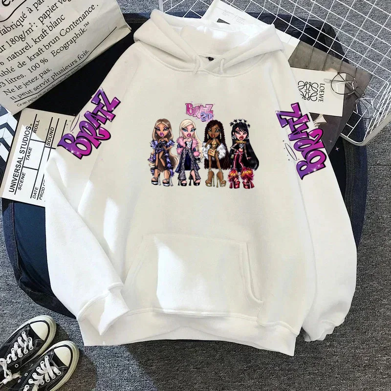 Cartoon Bratzs felpa con cappuccio felpe da donna Y2k felpe con cappuccio manica lunga felpa con cappuccio donna abbigliamento felpa Y2k Harajuku vestiti autunnali