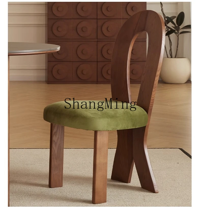 FG good-looking rmakeup backrest home Internet celebrity medieval solid wood chair