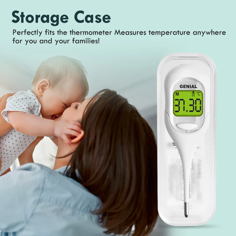 10 Sec Fast Reading Digital Oral Thermometer for Adult, Kid and Baby, Oral, Rectal and Underarm Temperature Measurement for Feve