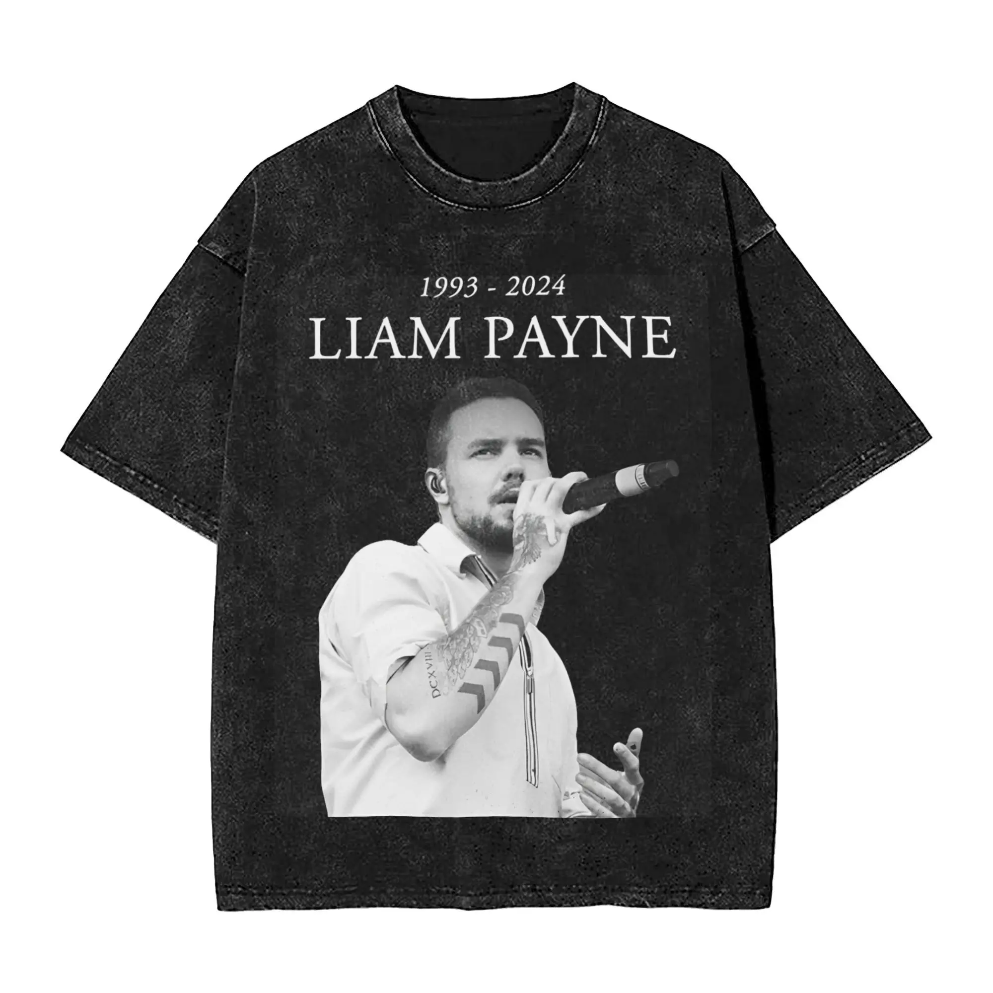 1993-2024 Liam Payne memories RIP  Washed T Shirt Vintage Streetwear Men Women  Oversize Tee T-Shirts 100% Cotton