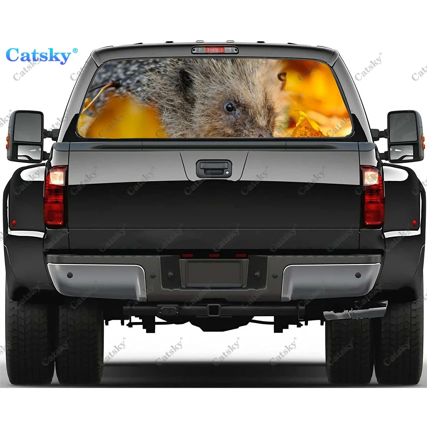 

Animal - Hedgehog Rear Window Decals for Truck,Pickup Window Decal,Rear Window Tint Graphic Perforated Vinyl Truck Stickers