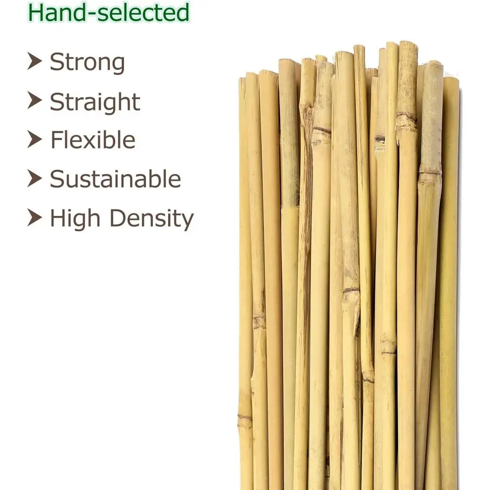 Eco-Friendly 6-Foot Bamboo Plant Stakes - 20 Pack for Plant and Climbing Support