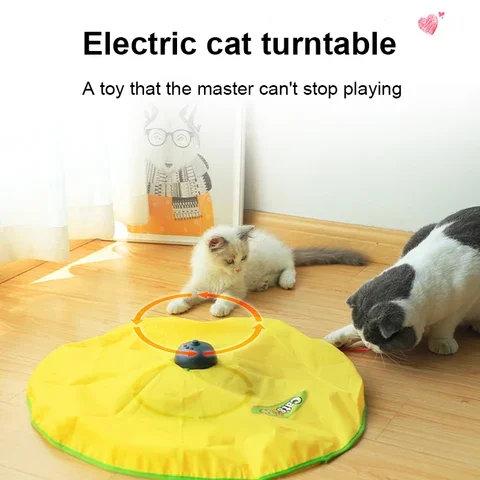 

Electric Interactive Toy For Cat Kitty 4 Speeds Smart Cat Toys Motion Undercover Mouse Fabric Moving Feather Automatic Pet Toy