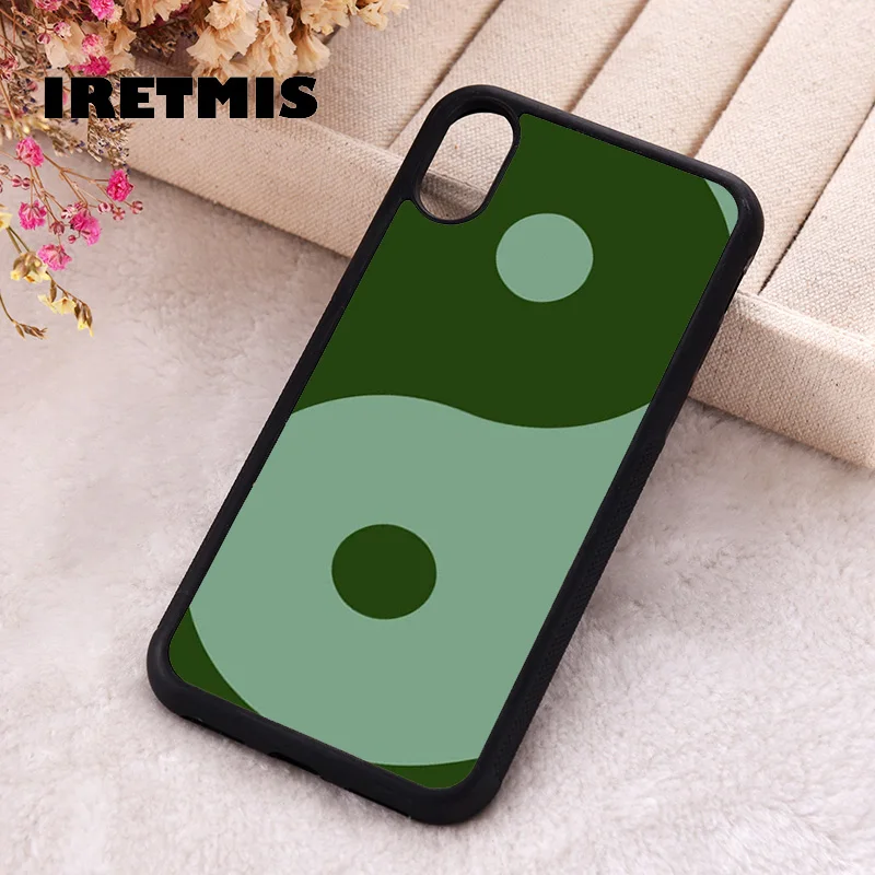 Iretmis Phone Cover Case For iPhone X XS Max XR 11 12 13 PRO MINI 14 15 16 Plus Rubber Silicone Yin Yang