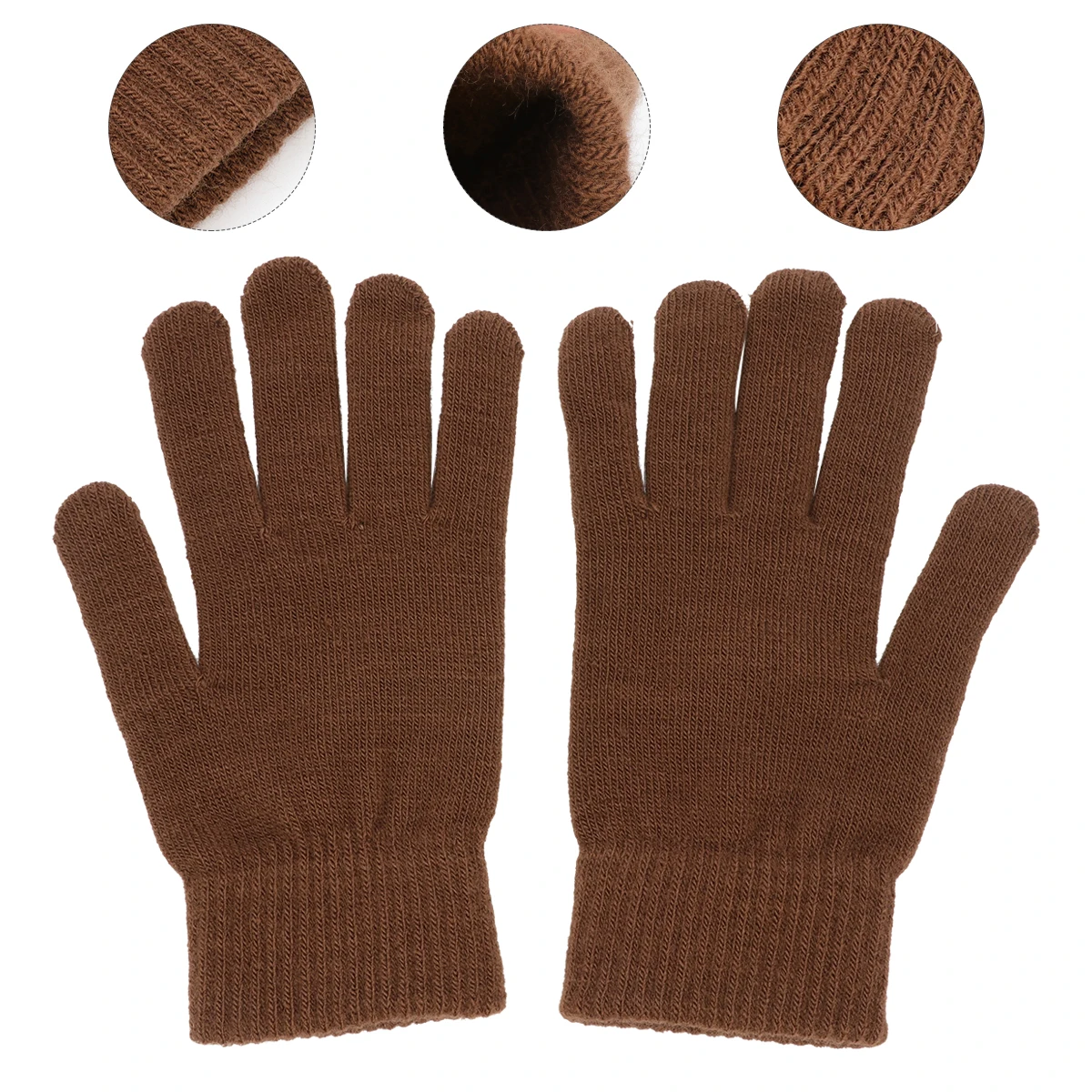 

Winter Warm Gloves Solid Color Knit Mittens Thermal Insulated Adult Baby Cycling Gloves for Cold Weather Outdoor