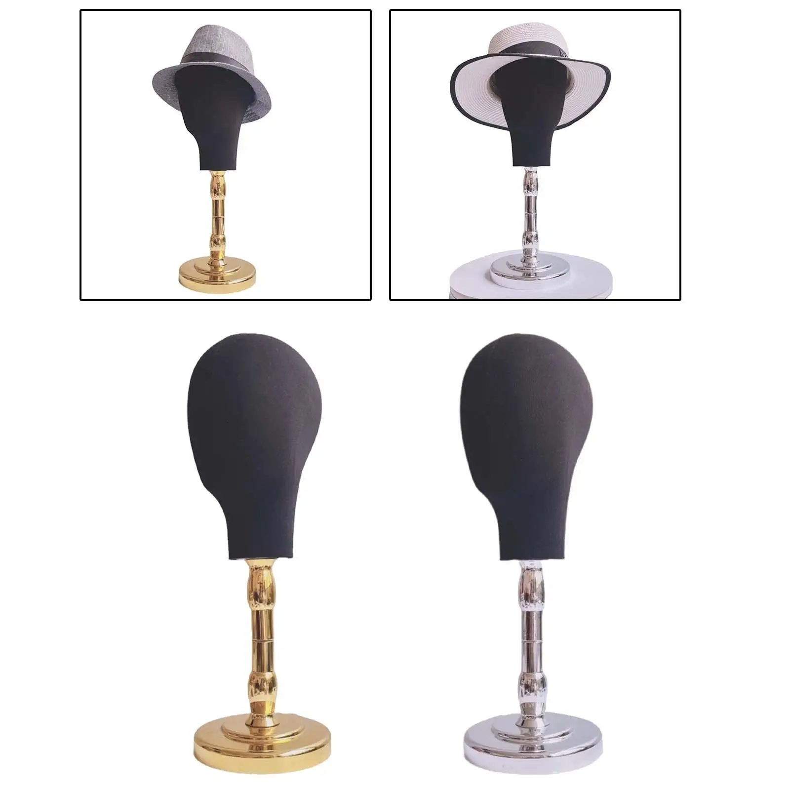 Hat Display Stand Mannequin Head with Base Multifunctional Hairpieces Display Holder Hat Holder for Salon Barbershop Business