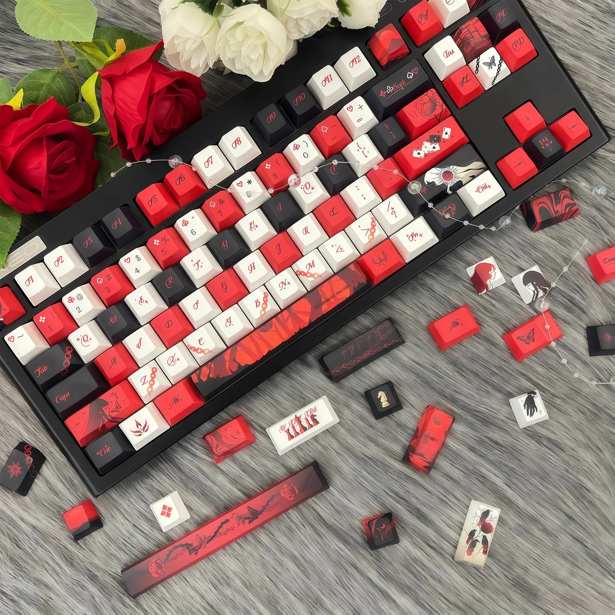 Bisexual Theme PBT Keycaps Cherry Profile For Machanical Keyboard