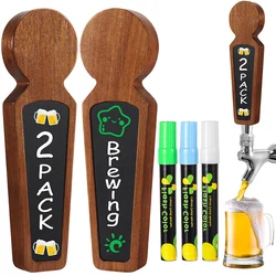 DIY Wooden Chalkboard Tap Handles,Kegerator Bar Restaurant Brewery Craft Beer Faucet Handle with Liquid Chalk Markers