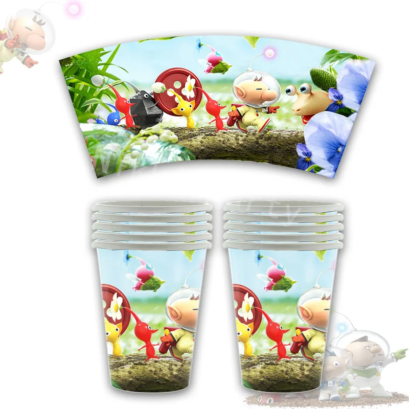 Pikmin Birthday Party Decorations Switch Gamepad Party Favors Backpack Disposable Party Tableware Tablecloths Plates Baby Shower