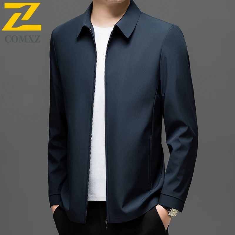 2025 Business Jacket Men Premium Fashion  Outdoor Work Coat Casual Solid Color Lightweight Spring And Autumn Thin Overcoat